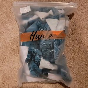 Haute swimwear one piece ruffle swim suit